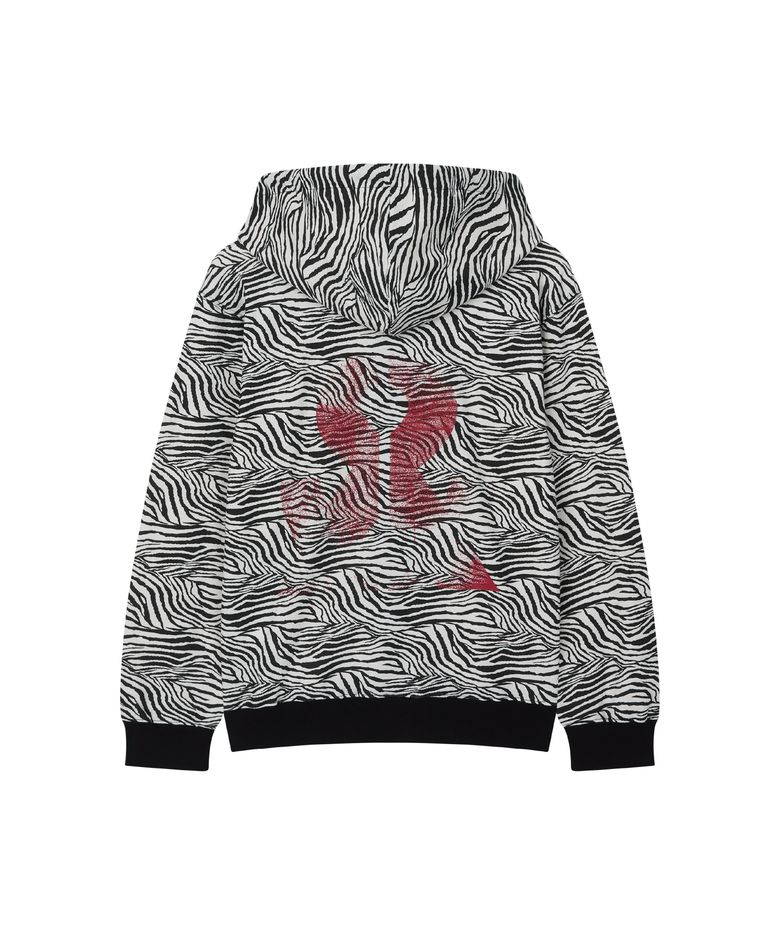 Zebra Hooded Zip Up