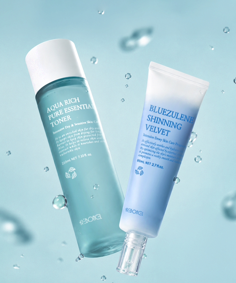 아쿠아리치 퓨어 에센셜 토너 210ml + 블루줄렌 샤이닝 벨벳 80mL