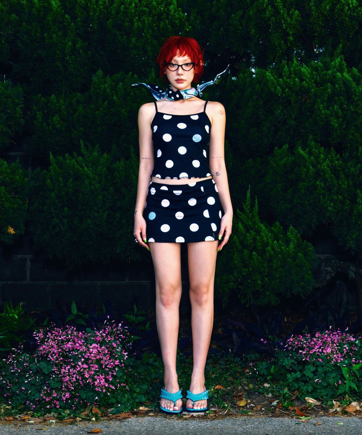 하이타이드 프랭키(HIGHTIDEFRANKIE) Polka Dot Skort Black