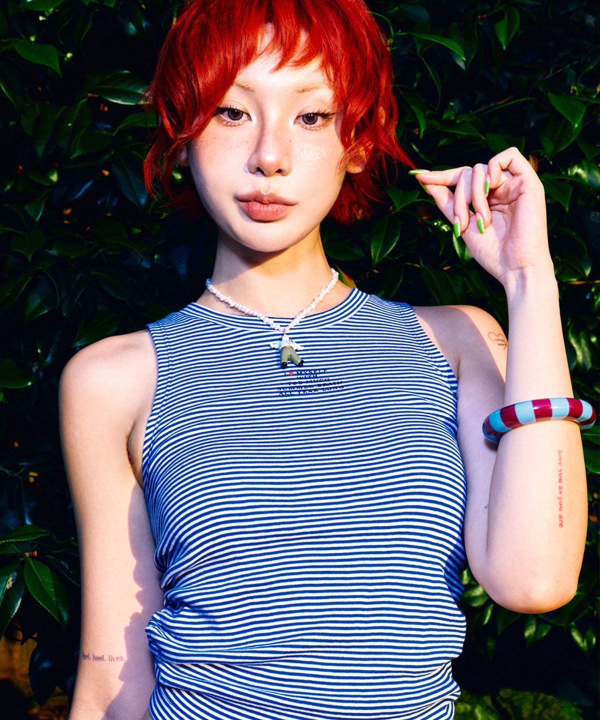 하이타이드 프랭키(HIGHTIDEFRANKIE) Summer Brain Halter Neck Top Blue
