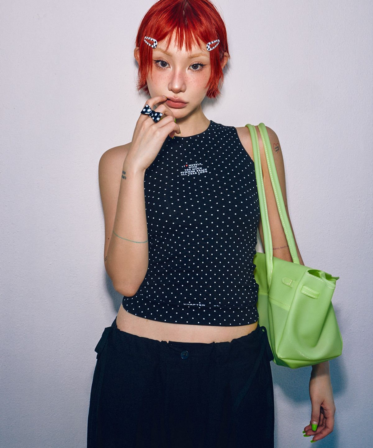 하이타이드 프랭키(HIGHTIDEFRANKIE) Summer Brain Halter Neck Top Black