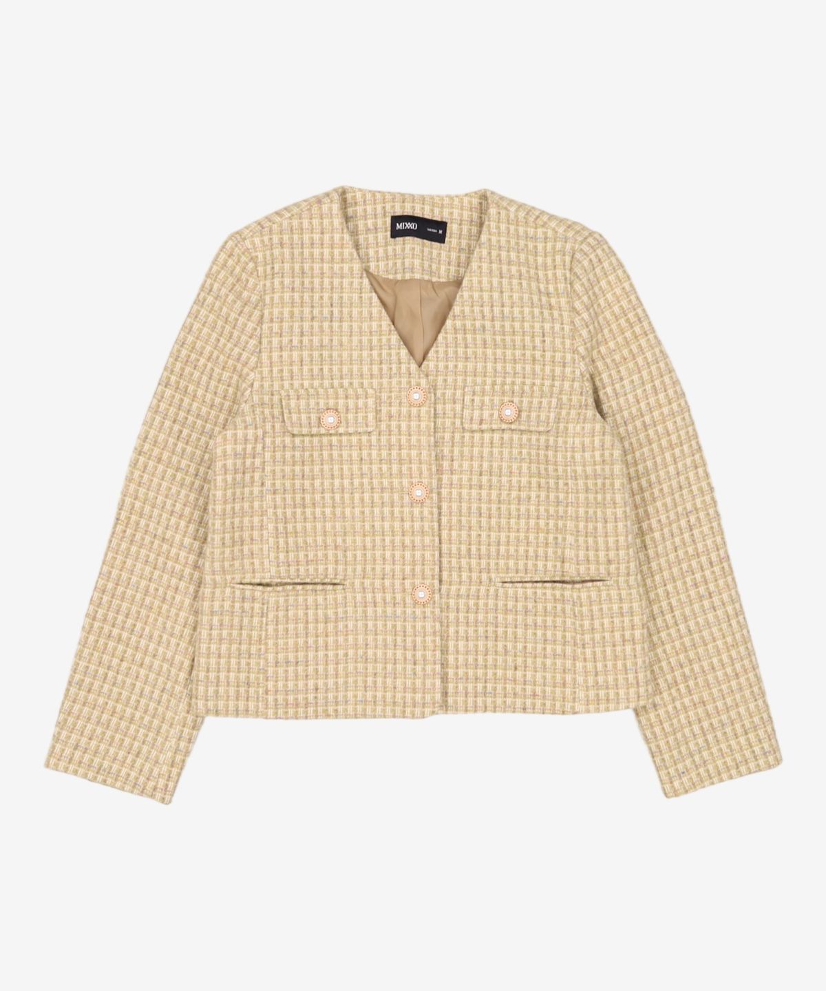 미쏘(MIXXO) 브이넥 싱글 숏자켓 MIWJKB117G M