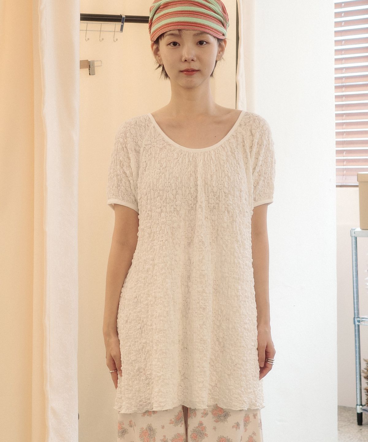 쿠키시(KOOKEESEE) 마가렛 레이스 원피스 탑 (화이트)
