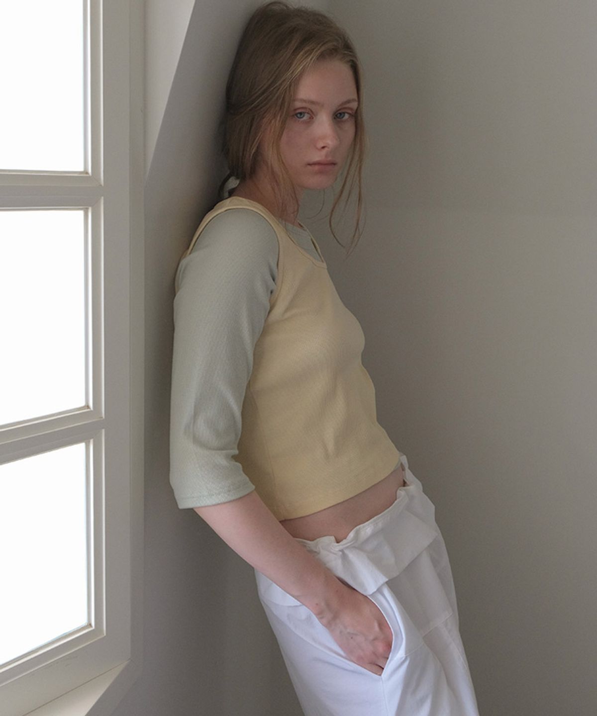 타버트(TARVERT) Ellie Rib Sleeveless - Butter Yellow