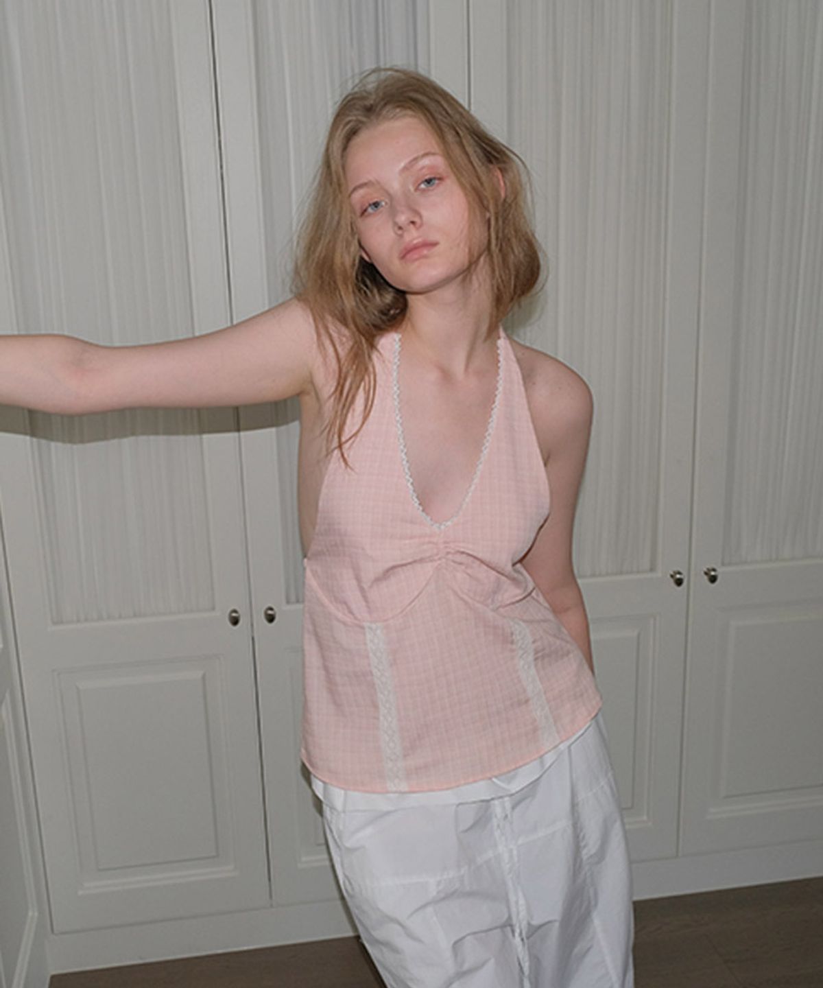 타버트(TARVERT) Brooklyn Check Halter Top - Pink