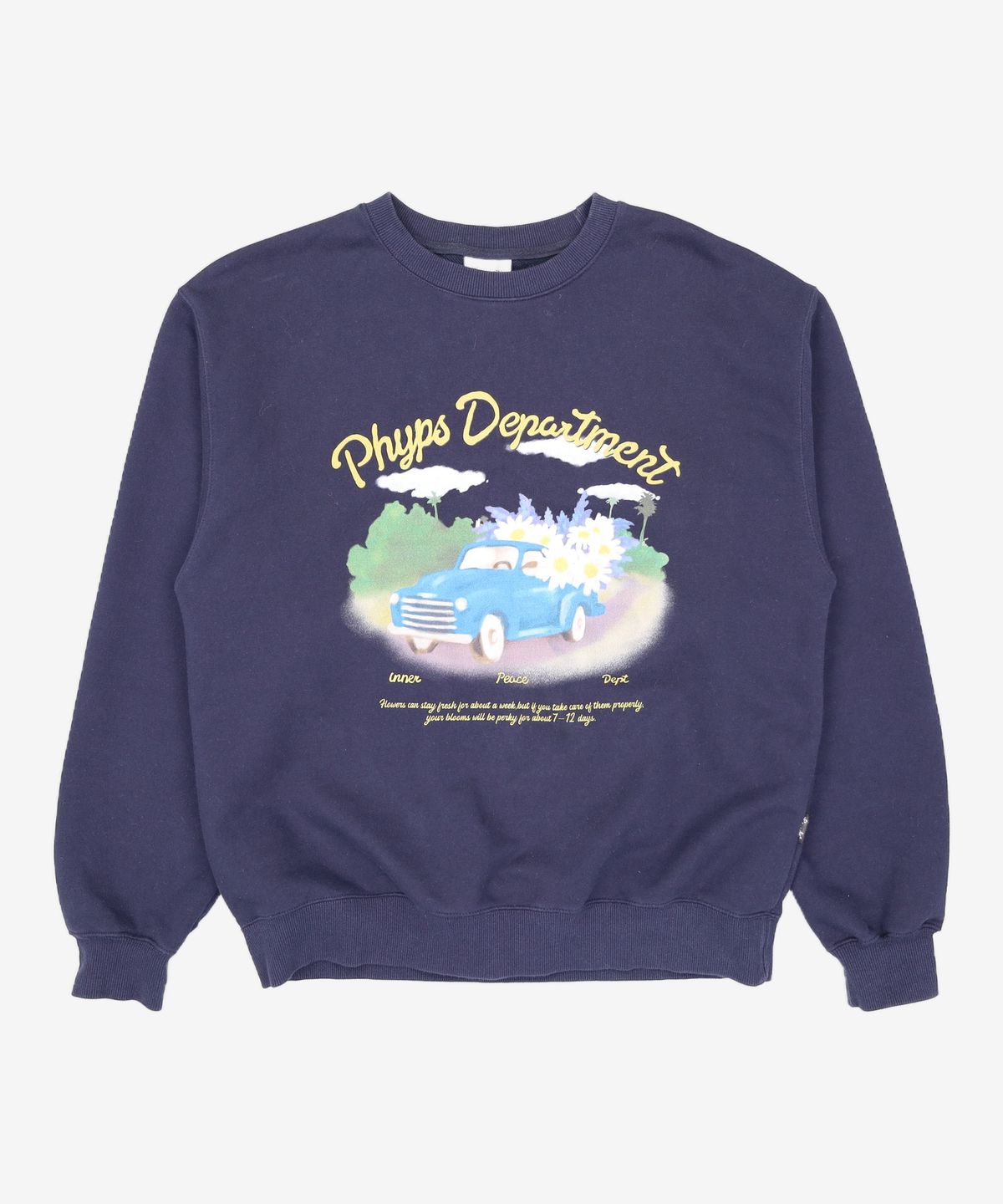 피지컬 디파트먼트(PHYSICAL DEPARTMENT) FLOWER DELIVERY CREWNECK NAVY M