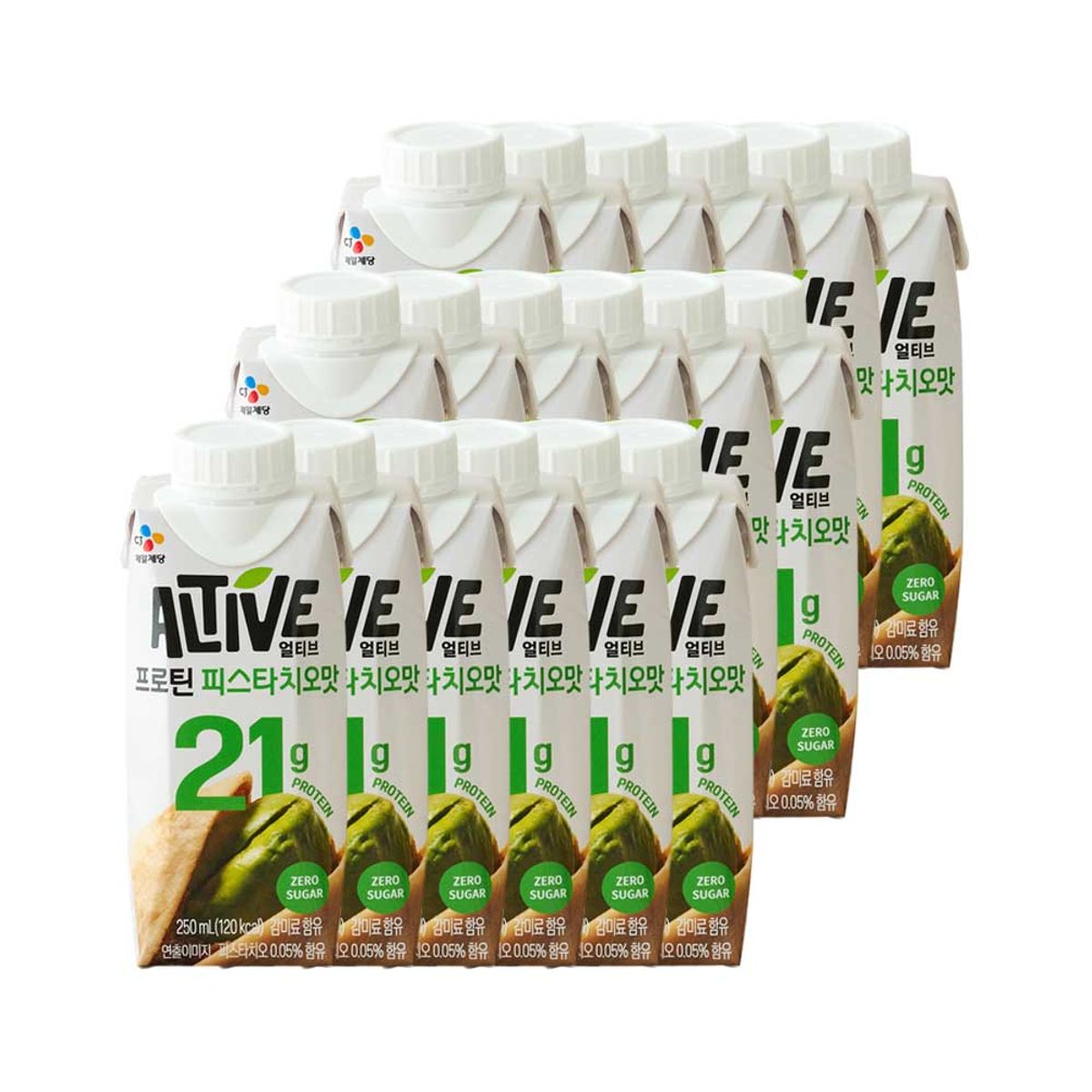 CJ제일제당(CJCHEILJEDANG) 얼티브 제로슈가 프로틴 식물성 고단백 단백질 쉐이크 피스타치오 250ml x12개