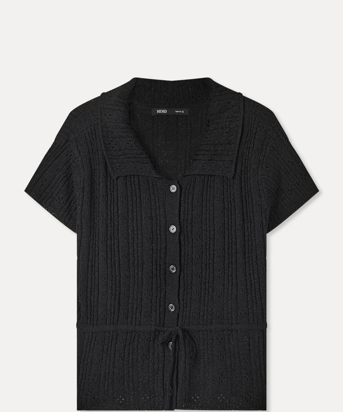 미쏘(MIXXO) 카라넥 스트링 반팔 가디건_MIWCKG731T