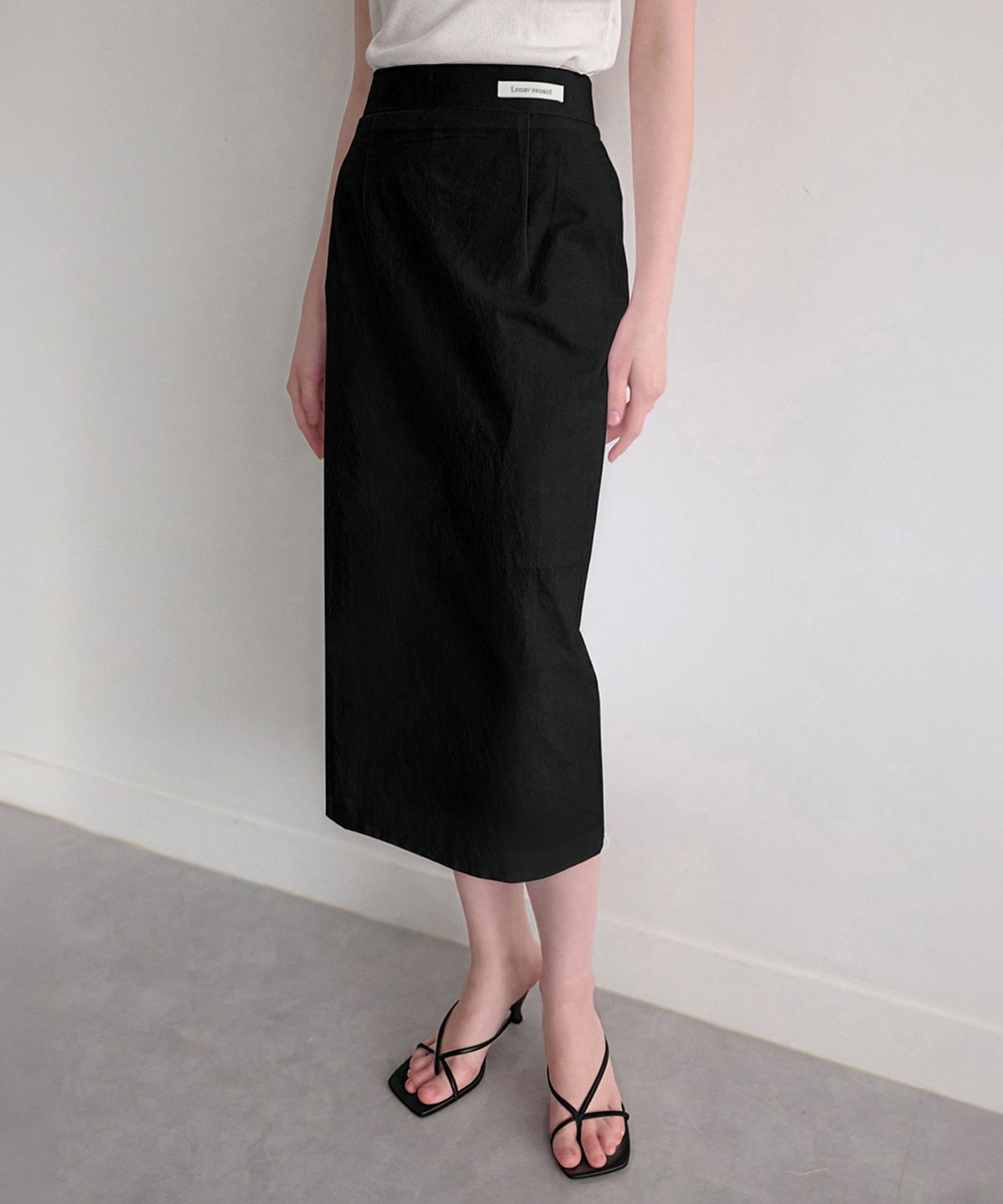 르나브(LENAV) Les Linen Skirt (블랙)