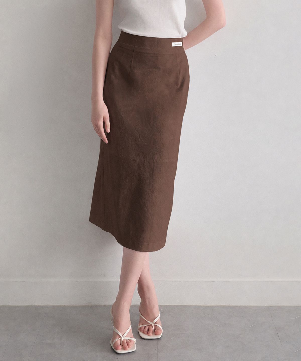 르나브(LENAV) Les Linen Skirt (브라운)