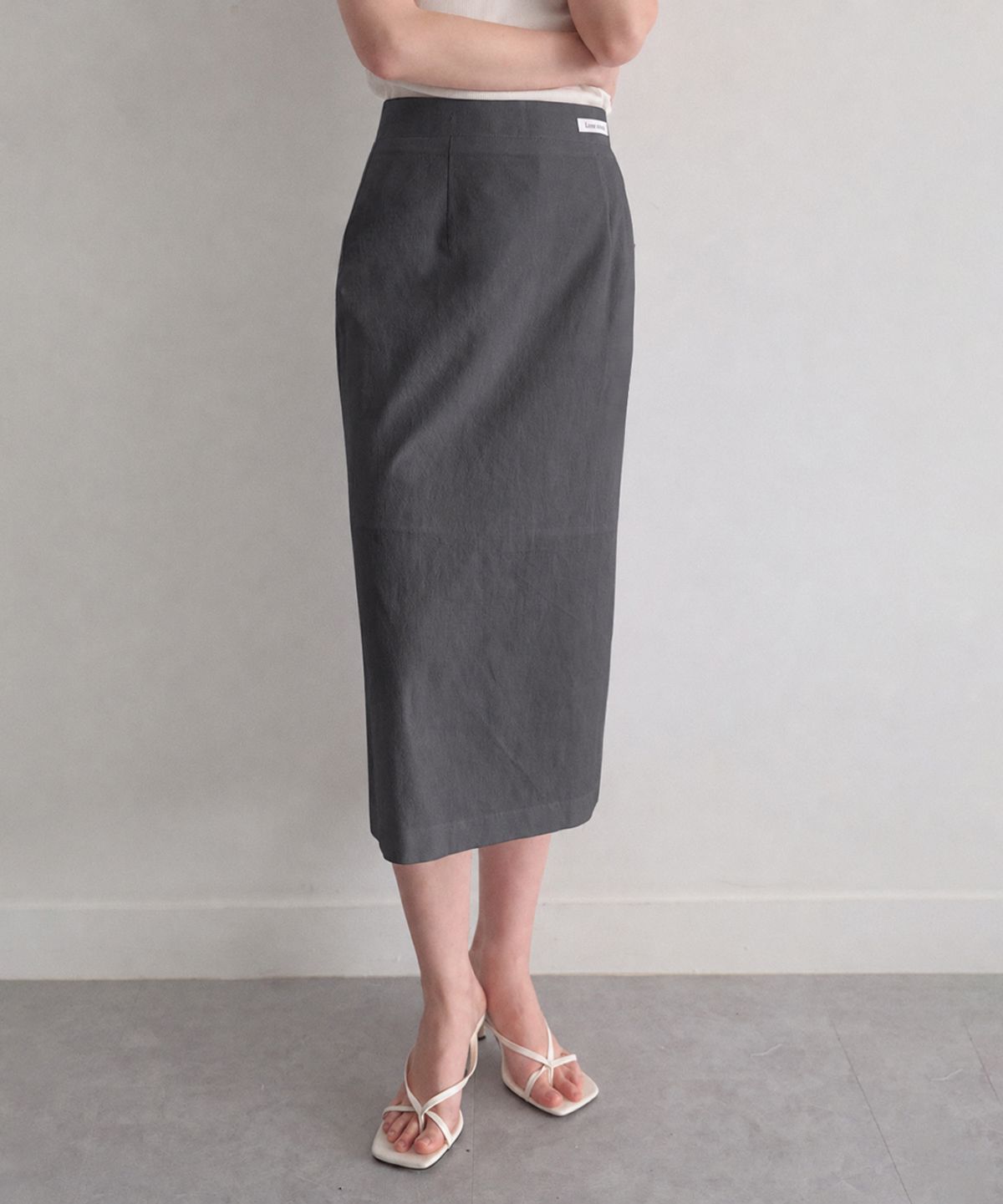 르나브(LENAV) Les Linen Skirt (차콜)