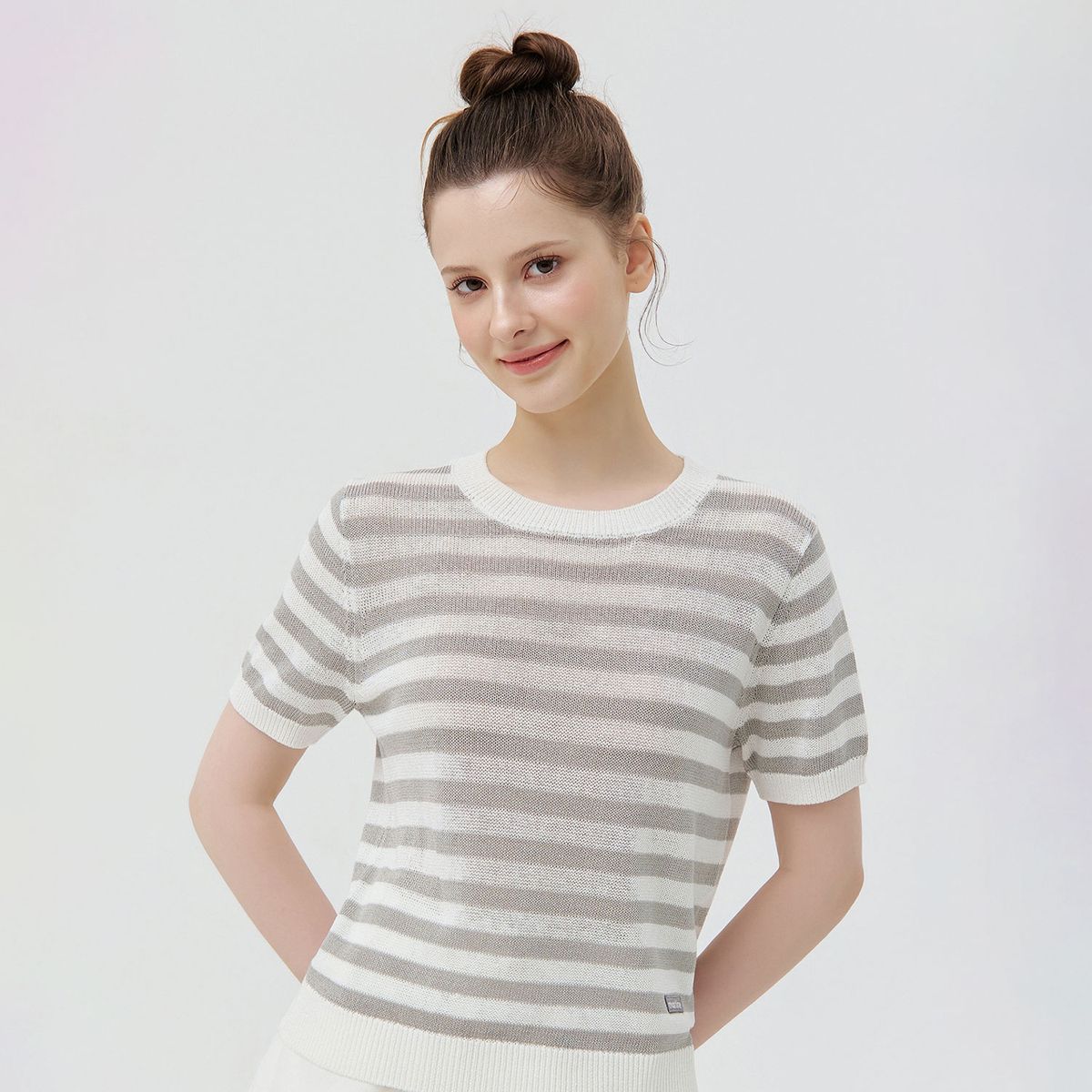 마틴골프(MARTINE GOLF) Sheer Marine Stripe Knit_WHITE