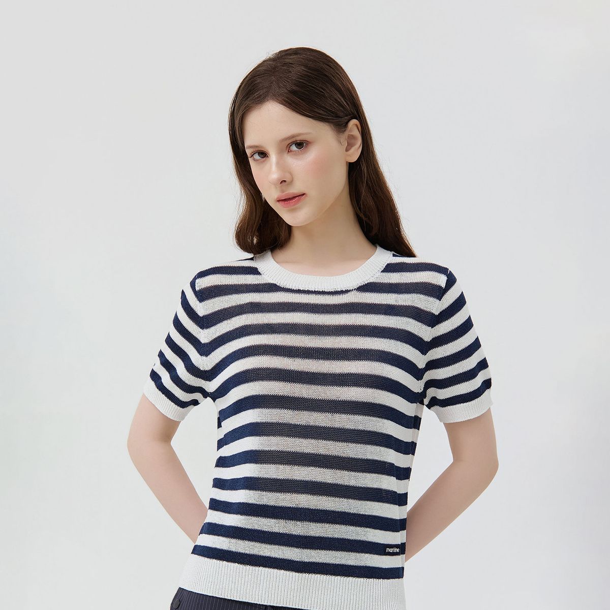 마틴골프(MARTINE GOLF) Sheer Marine Stripe Knit_NAVY