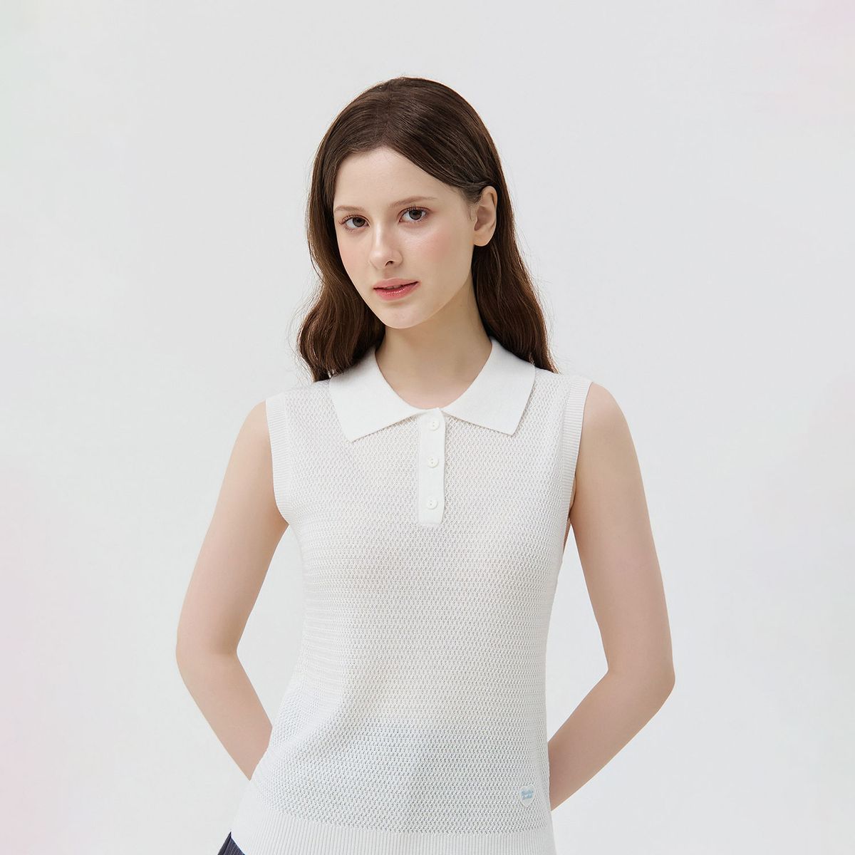 마틴골프(MARTINE GOLF) Saint Collar Sleeveless Knit_WHITE