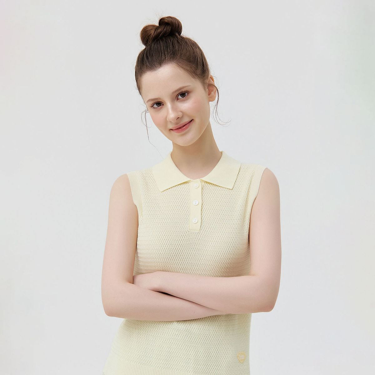 마틴골프(MARTINE GOLF) Saint Collar Sleeveless Knit_YELLOW