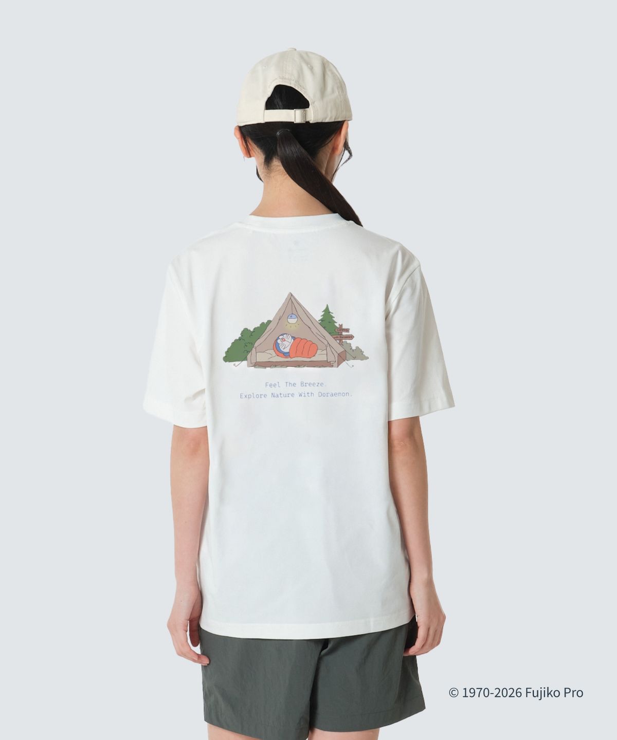 스노우피크 어패럴(SNOWPEAK APPAREL) [스노우피크 I 도라에몽] 캠핑 반팔 티셔츠 (S26MUFTS94) Off White