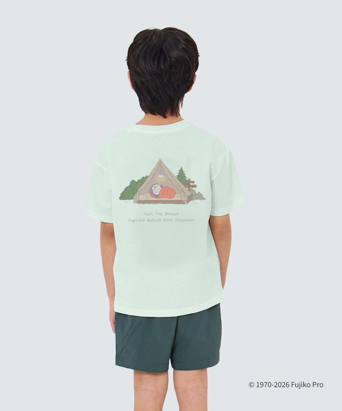 스노우피크 어패럴 키즈(SNOWPEAK APPAREL KIDS) [스노우피크 I 도라에몽] 키즈 캠핑 반팔 티셔츠 (S26MKFTS97) Mint