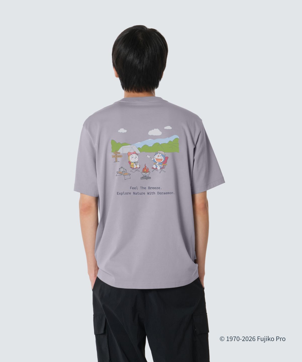스노우피크 어패럴(SNOWPEAK APPAREL) [스노우피크 I 도라에몽] 캠프파이어 반팔 티셔츠 (S26MUFTS95) Gray Blue