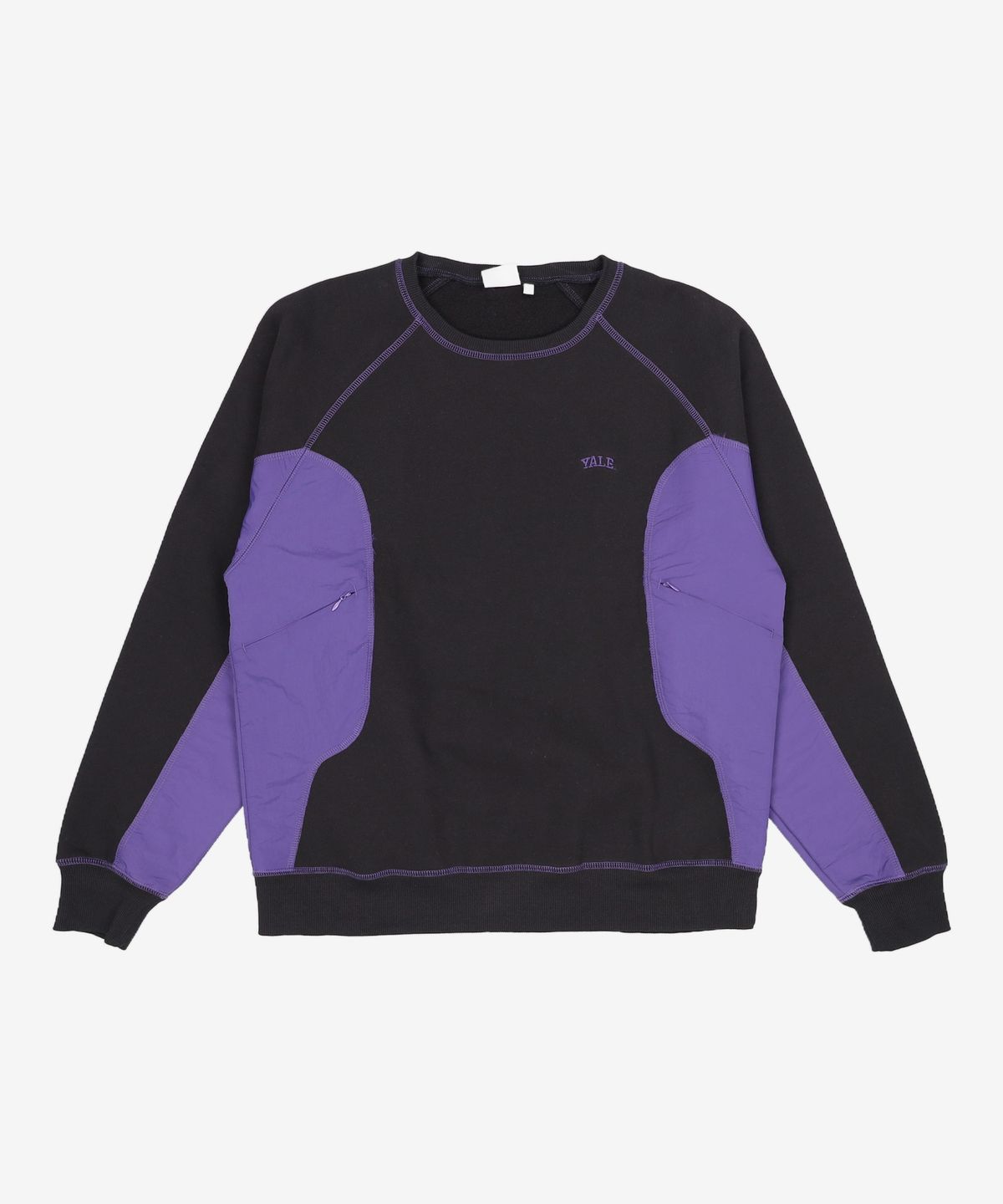 예일(YALE) [ONEMILE WEAR] NYLON FABRIC MIXED CREWNECK BLACK M