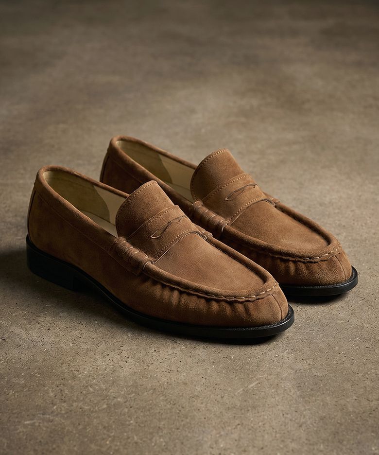 [홍창] 셔링디테일 스탠다드 페니로퍼 4080 [MID BROWN SUEDE]