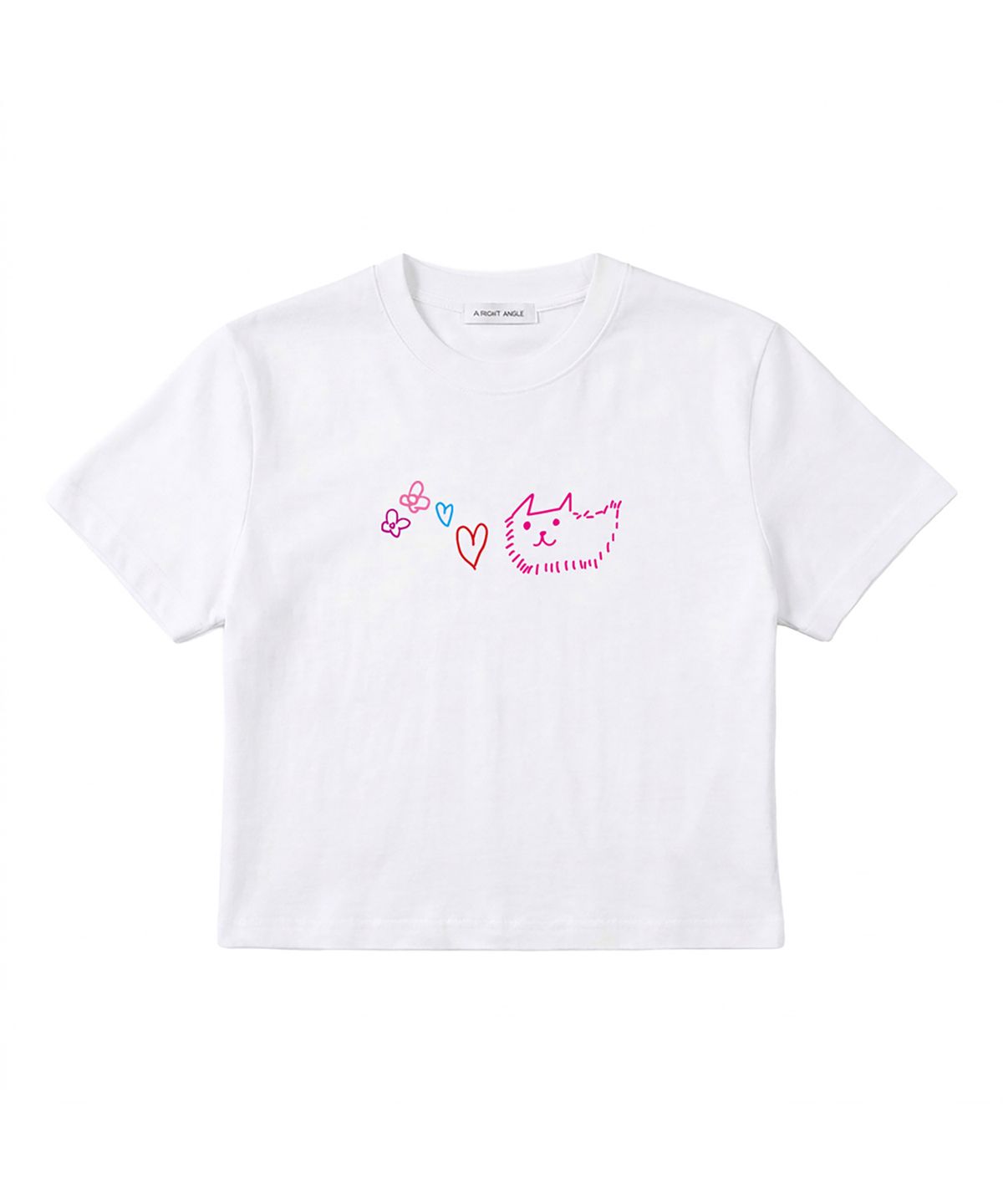 어라이트앵글(ARIGHTANGLE) CAT LOVE CROP TEE 2 (2 COLOR)