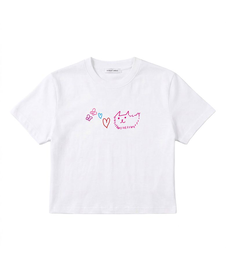 CAT LOVE CROP TEE 2 (2 COLOR)