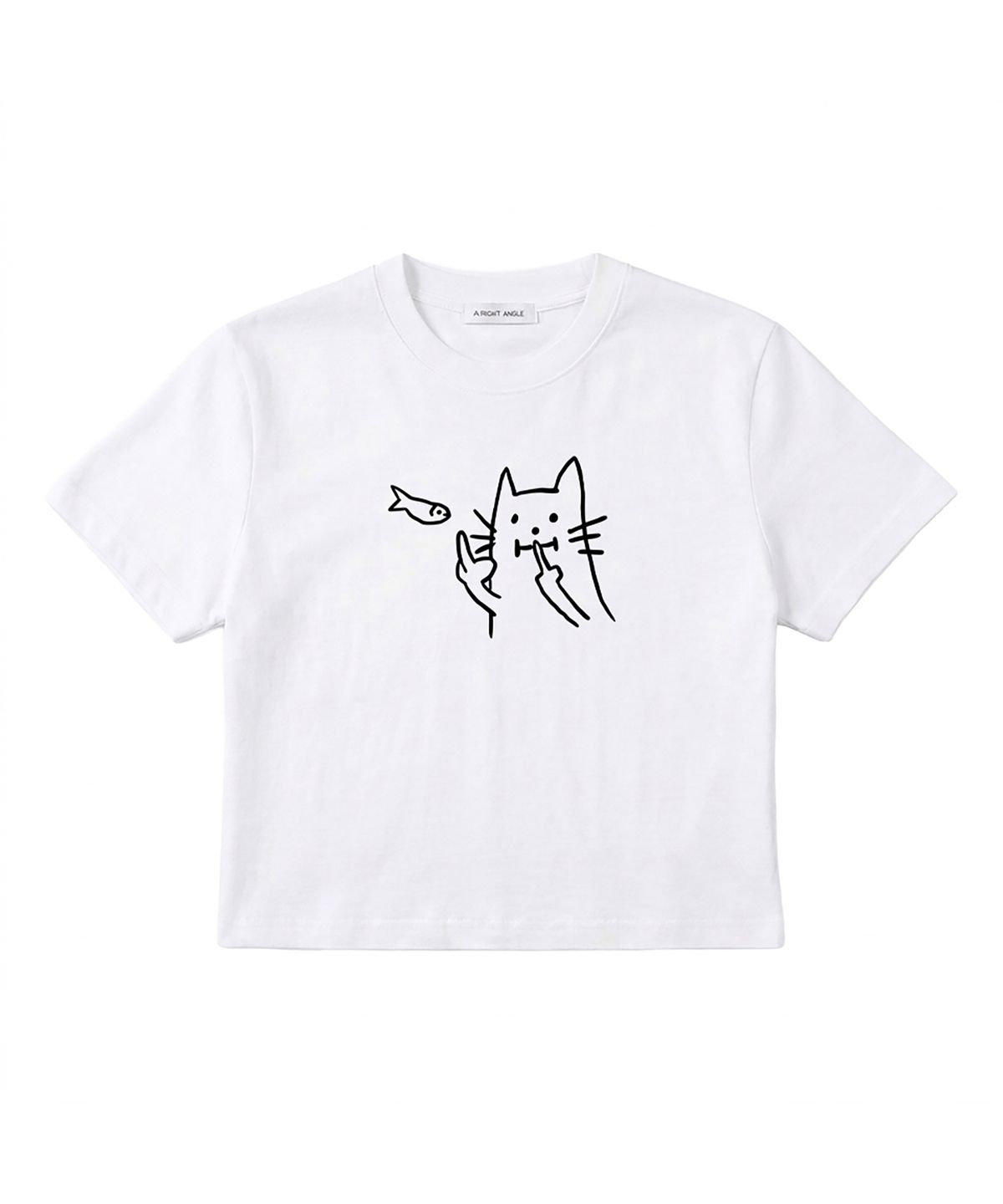 어라이트앵글(ARIGHTANGLE) CAT FISH CROP TEE (2 COLOR)