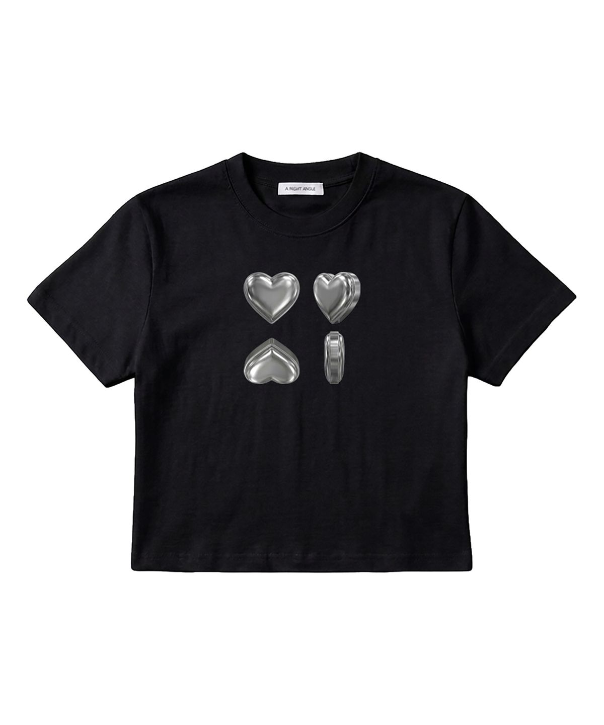 어라이트앵글(ARIGHTANGLE) SILVER HEART CROP TEE 2 (2 COLOR)