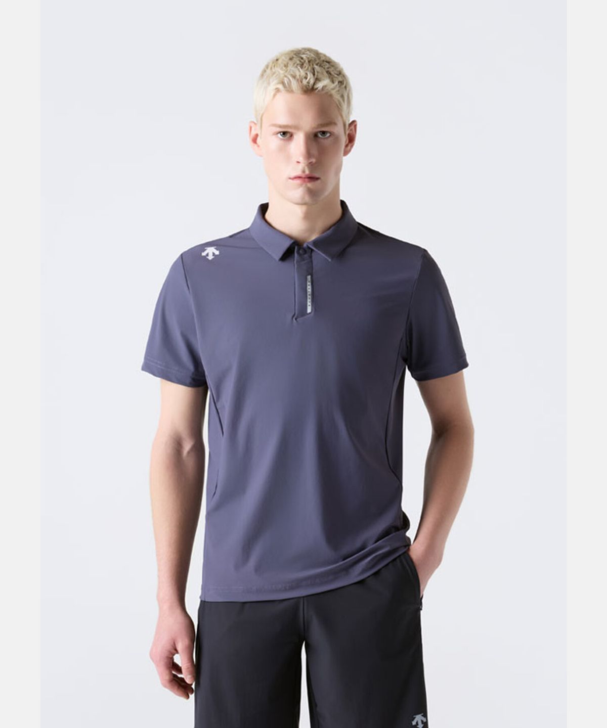 데상트(DESCENTE) 남성 쿨링 트리코트 반팔 폴로 티셔츠 그레이 SR311TPS71