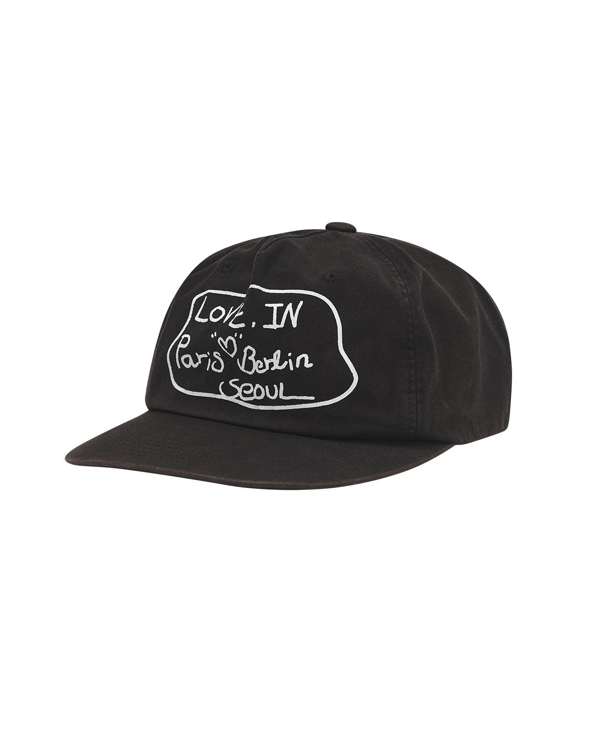 더뮤지엄비지터(THEMUSEUMVISITOR) LOVE IN WASHED BALL CAP (BLACK)