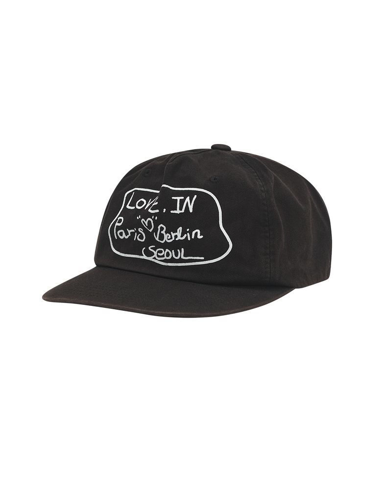 LOVE IN WASHED BALL CAP (BLACK)