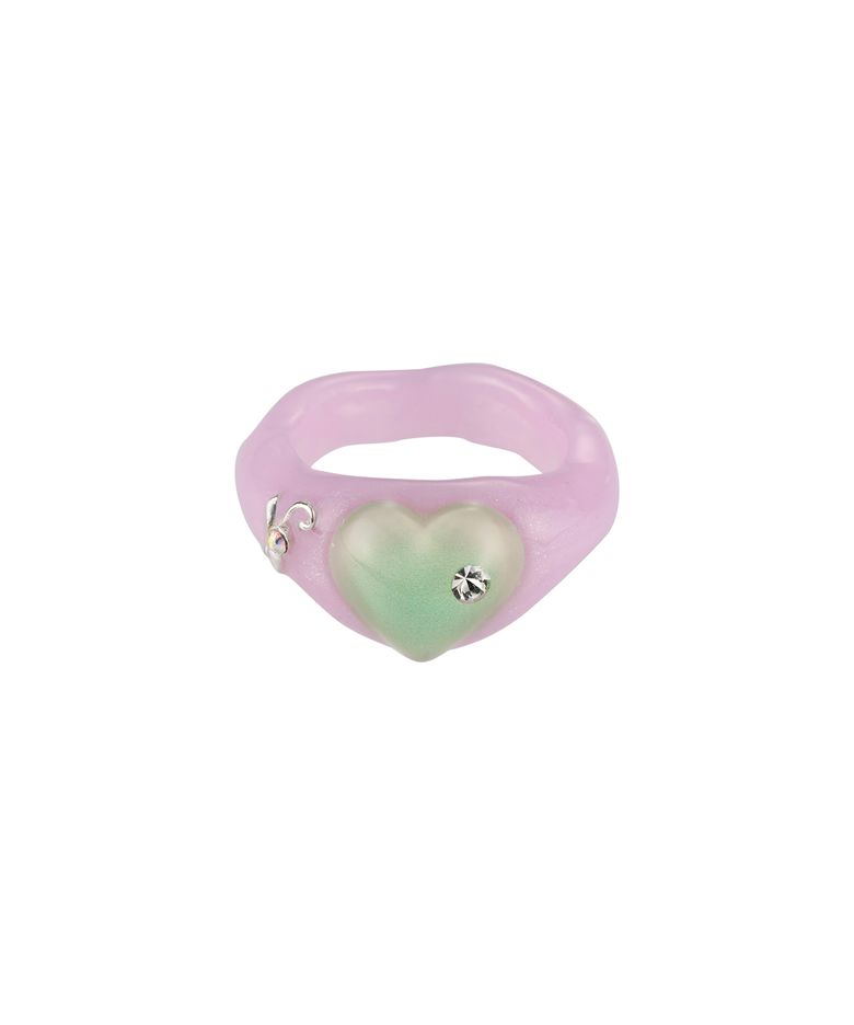 prism heart ring-pink