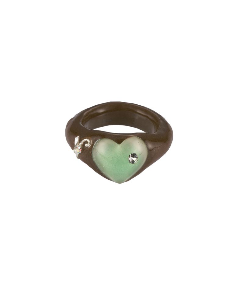 prism heart ring-brown