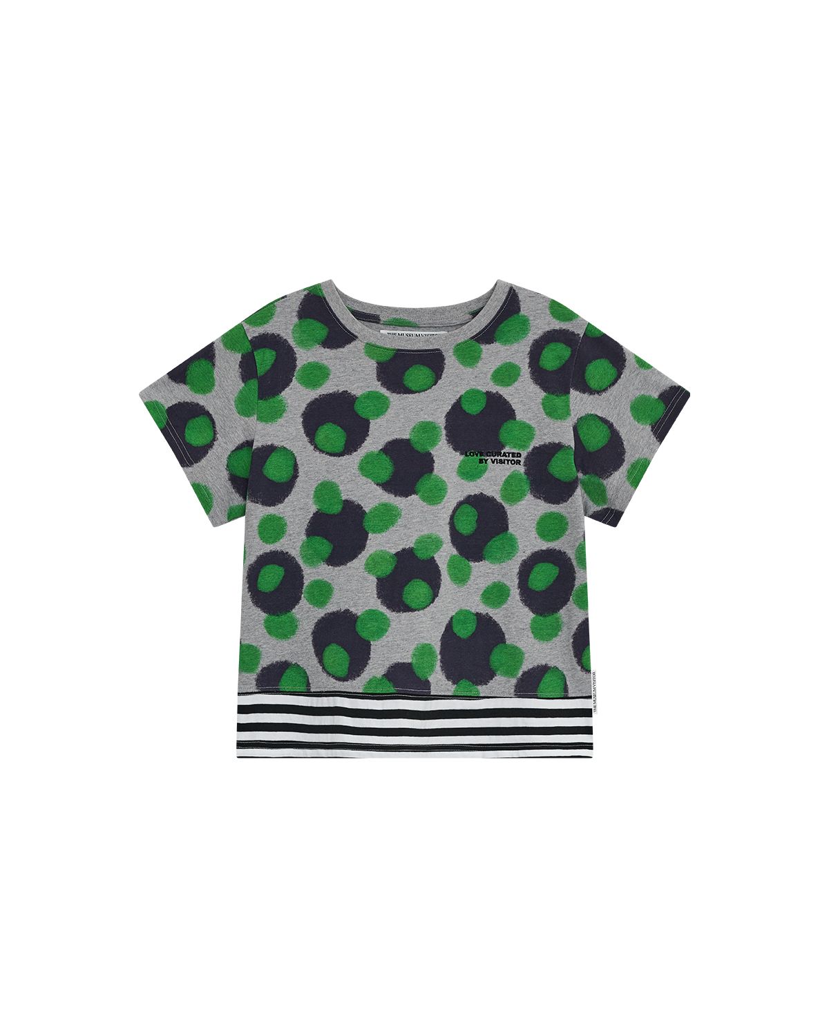 더뮤지엄비지터(THEMUSEUMVISITOR) W PAINTED MULTI DOT T-SHIRT (GREEN)