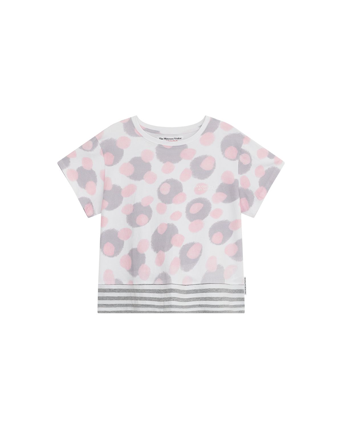 더뮤지엄비지터(THEMUSEUMVISITOR) W PAINTED MULTI DOT T-SHIRT (PINK)