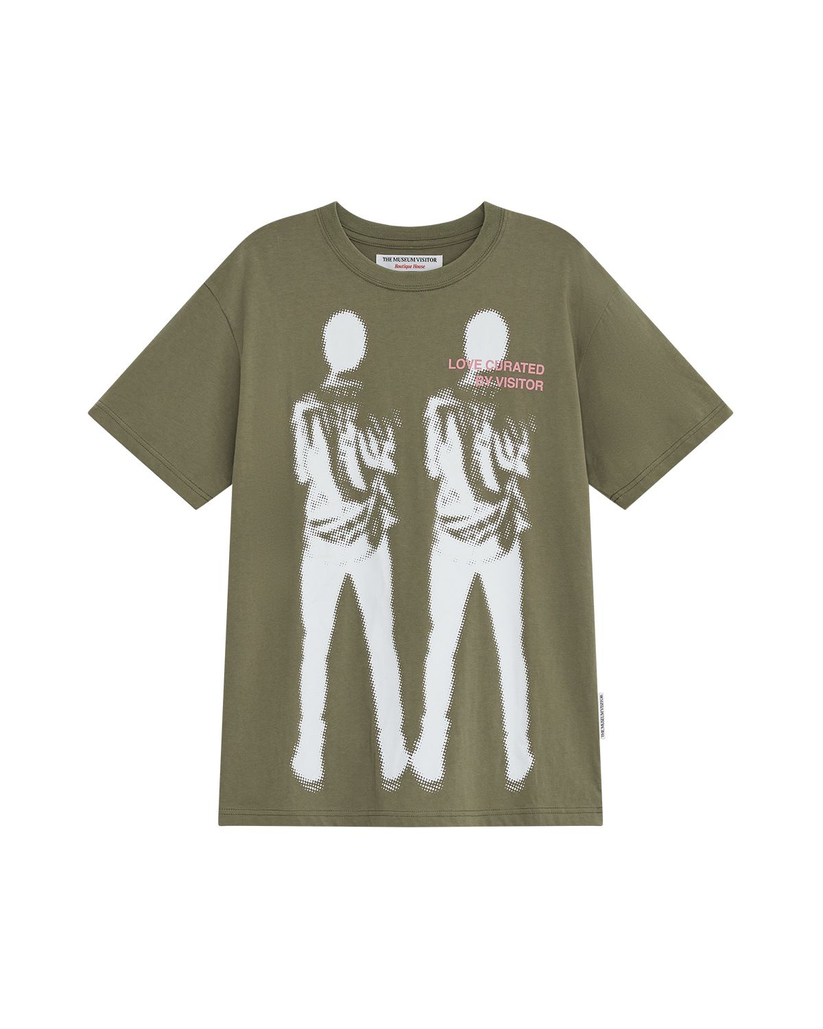 더뮤지엄비지터(THEMUSEUMVISITOR) TWO CURATORS ARTWORK OVERFIT T-SHIRT (KHAKI)
