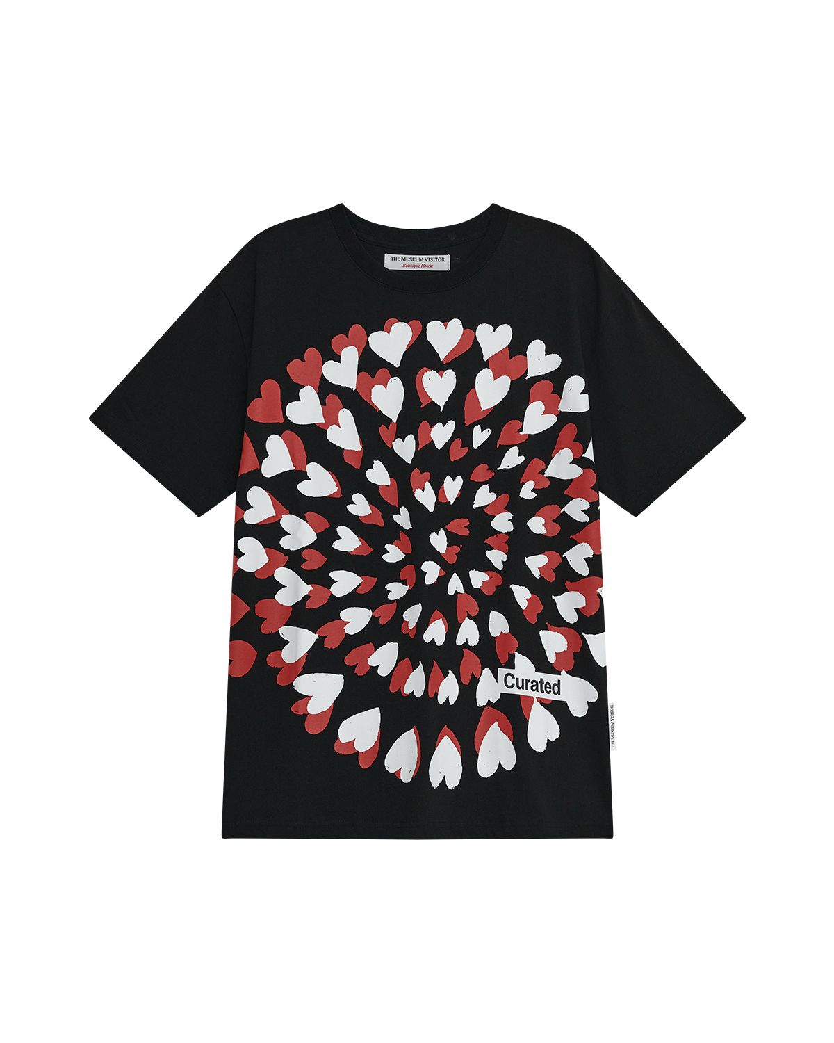더뮤지엄비지터(THEMUSEUMVISITOR) HEART BLOSSOM OVERFIT T-SHIRT (BLACK)
