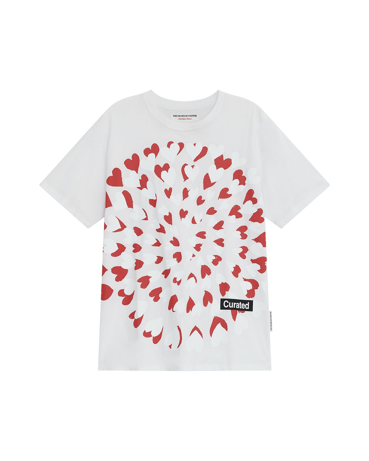 더뮤지엄비지터(THEMUSEUMVISITOR) HEART BLOSSOM OVERFIT T-SHIRT (WHITE)