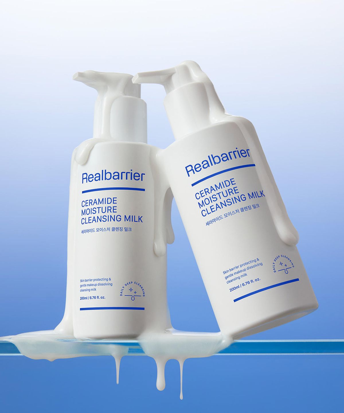 리얼베리어(REAL BARRIER) 세라마이드 모이스처 클렌징밀크 200ML X 2개+[증정]익스트림크림라이트25ML+모공브러쉬