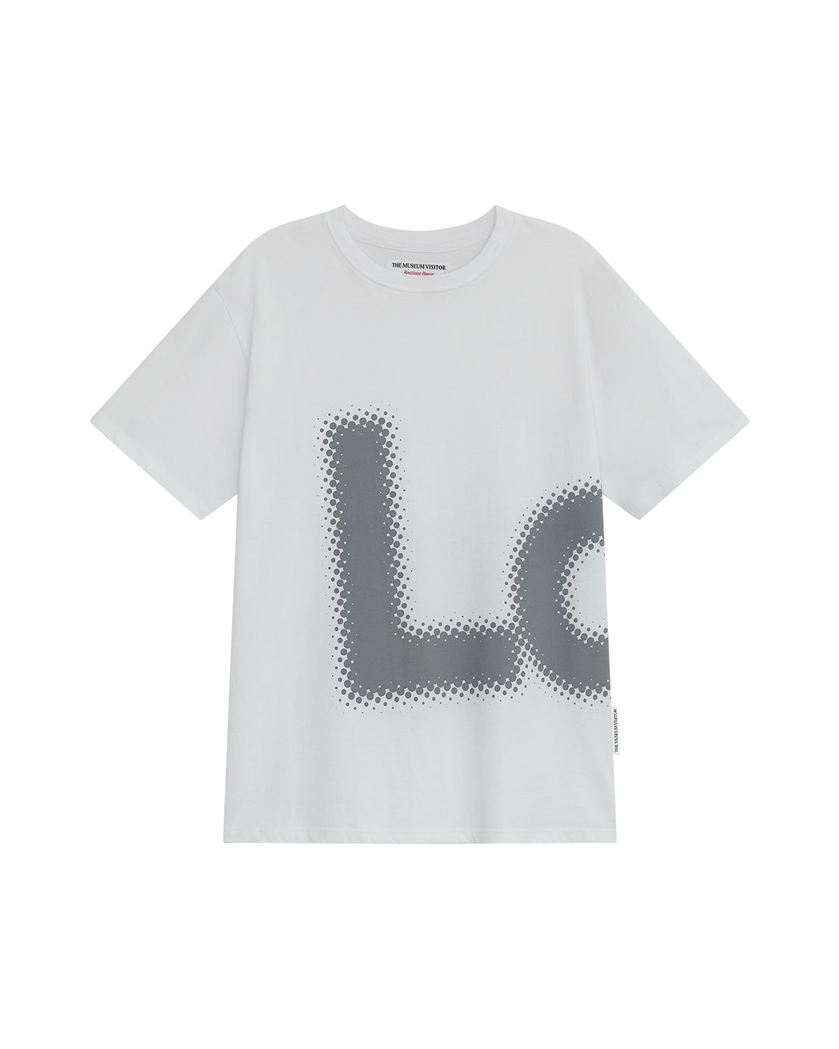 더뮤지엄비지터(THEMUSEUMVISITOR) BLUR LOGO GRAPHIC OVERFIT T-SHIRT (WHITE)