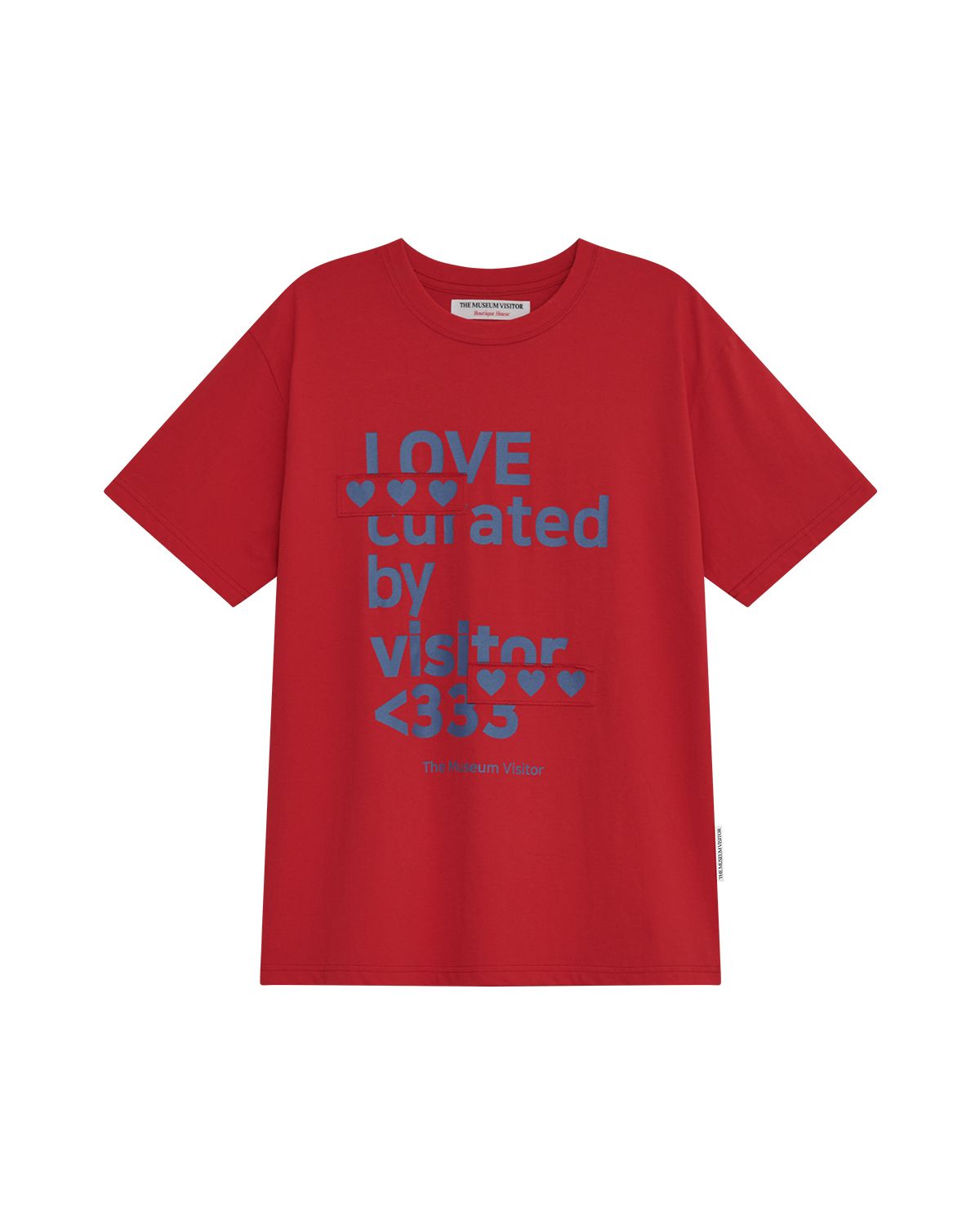 더뮤지엄비지터(THEMUSEUMVISITOR) HEART PATCH LOVE CURATED OVERFIT T-SHIRT (RED)