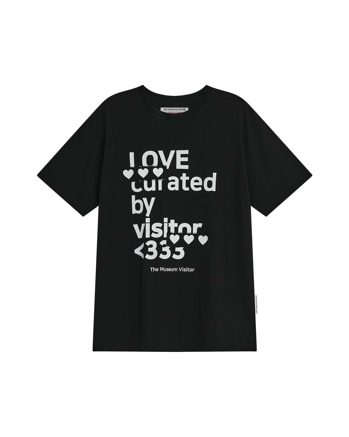 더뮤지엄비지터(THEMUSEUMVISITOR) HEART PATCH LOVE CURATED OVERFIT T-SHIRT (BLACK)