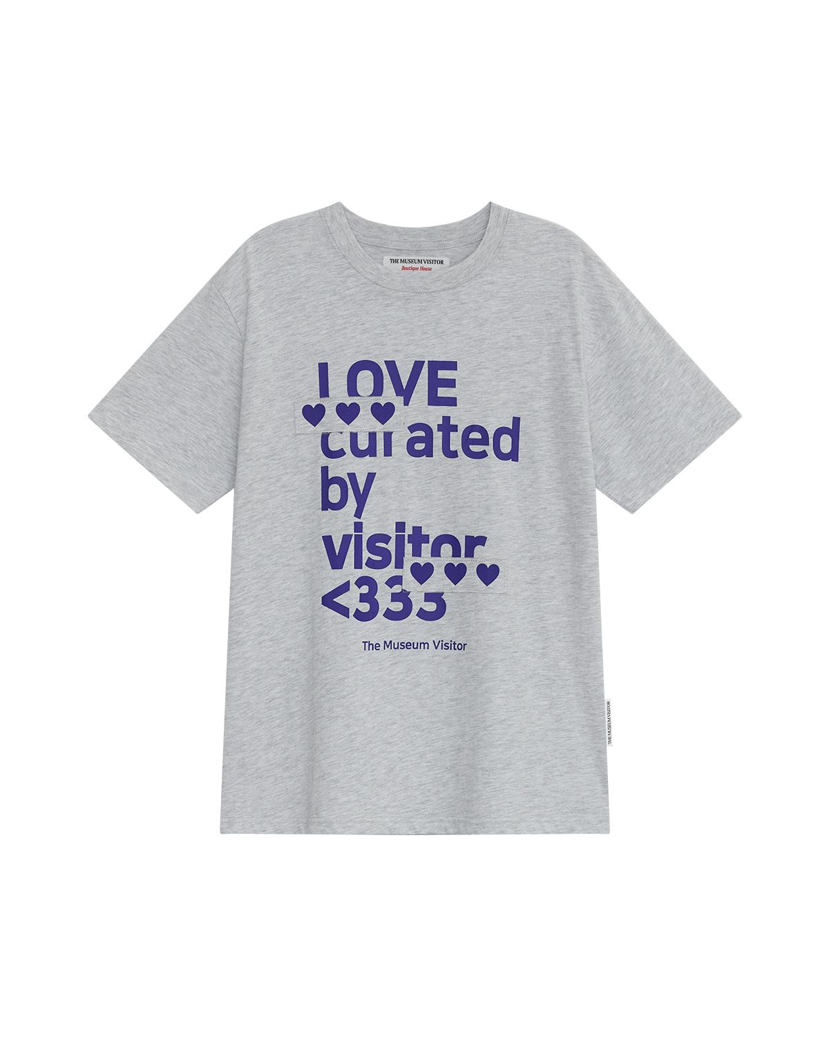 더뮤지엄비지터(THEMUSEUMVISITOR) HEART PATCH LOVE CURATED OVERFIT T-SHIRT (WHITE MELANGE)