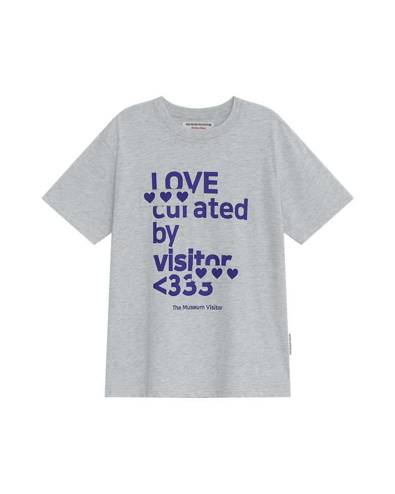 HEART PATCH LOVE CURATED OVERFIT T-SHIRT (WHITE MELANGE)