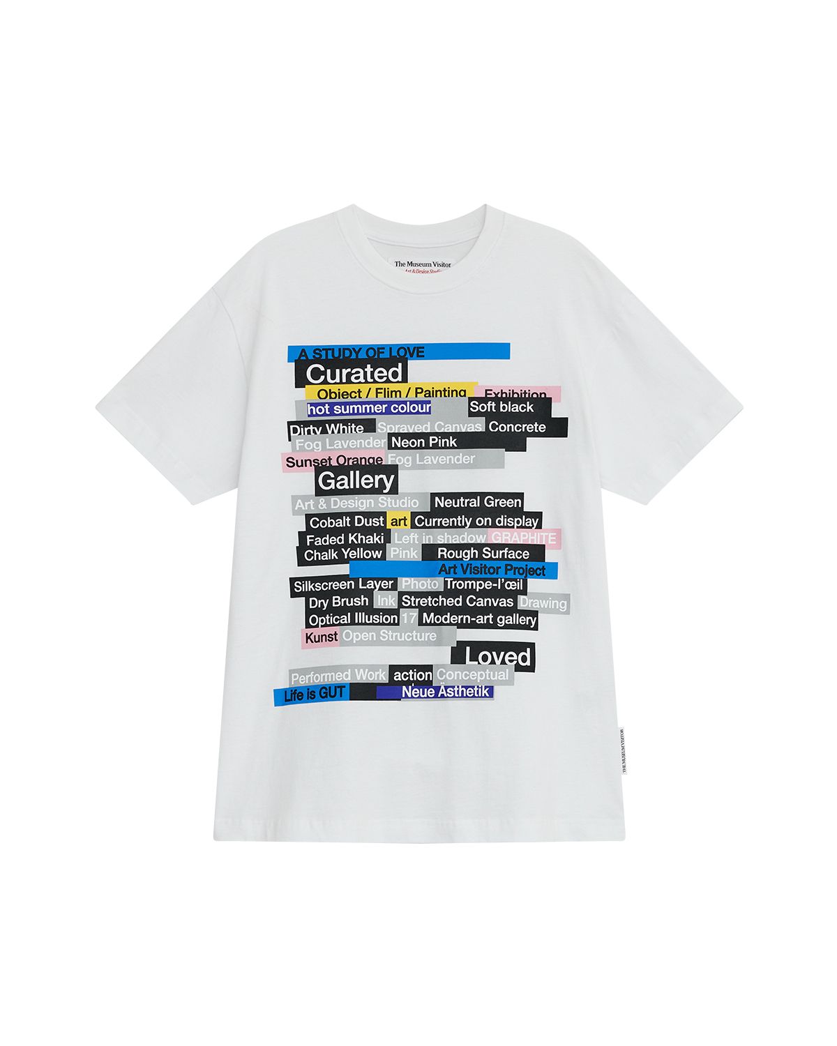 더뮤지엄비지터(THEMUSEUMVISITOR) MULTI TEXT GRAFFITI T-SHIRT (WHITE)