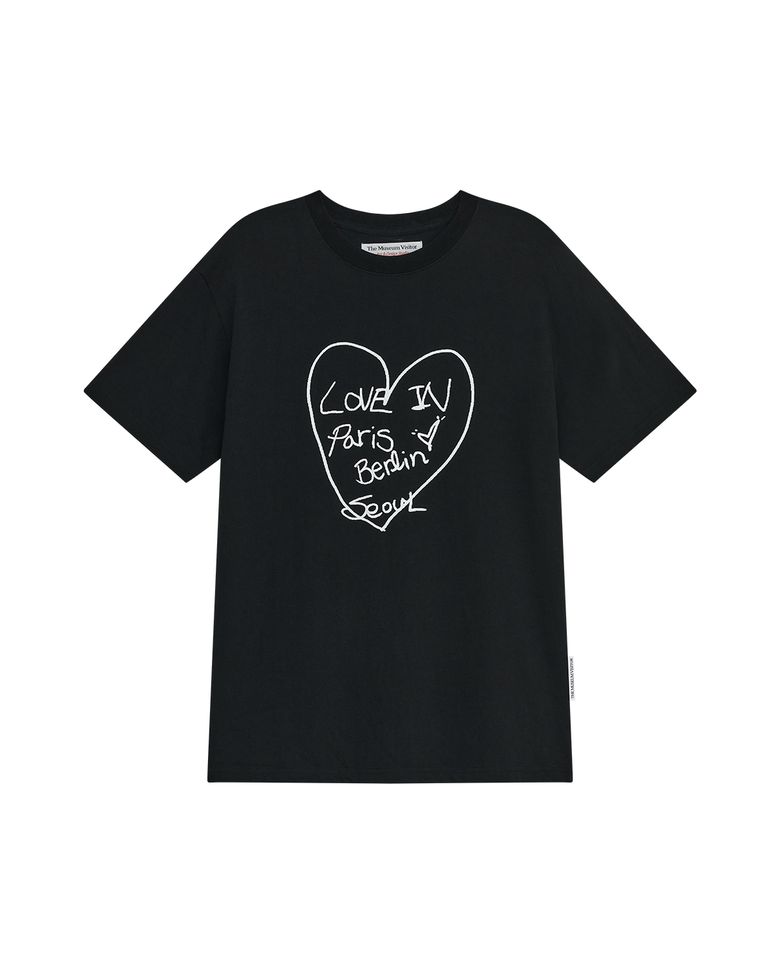 LETTERING HEART OVERFIT T-SHIRT (BLACK)