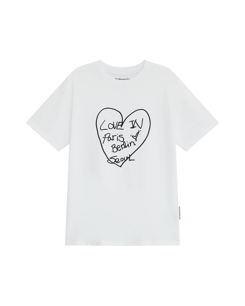LETTERING HEART OVERFIT T-SHIRT (WHITE)