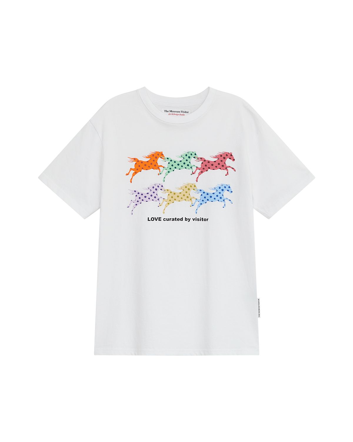 더뮤지엄비지터(THEMUSEUMVISITOR) DOT HORSE GRAPHIC T-SHIRT (WHITE)