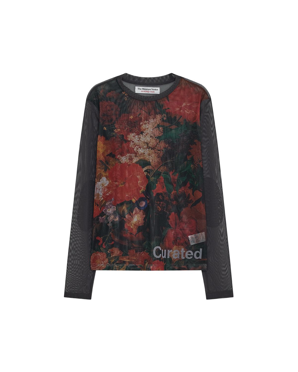 더뮤지엄비지터(THEMUSEUMVISITOR) DTP ARTWORK MESH SUMMER LONG SLEEVE (CHARCOAL)