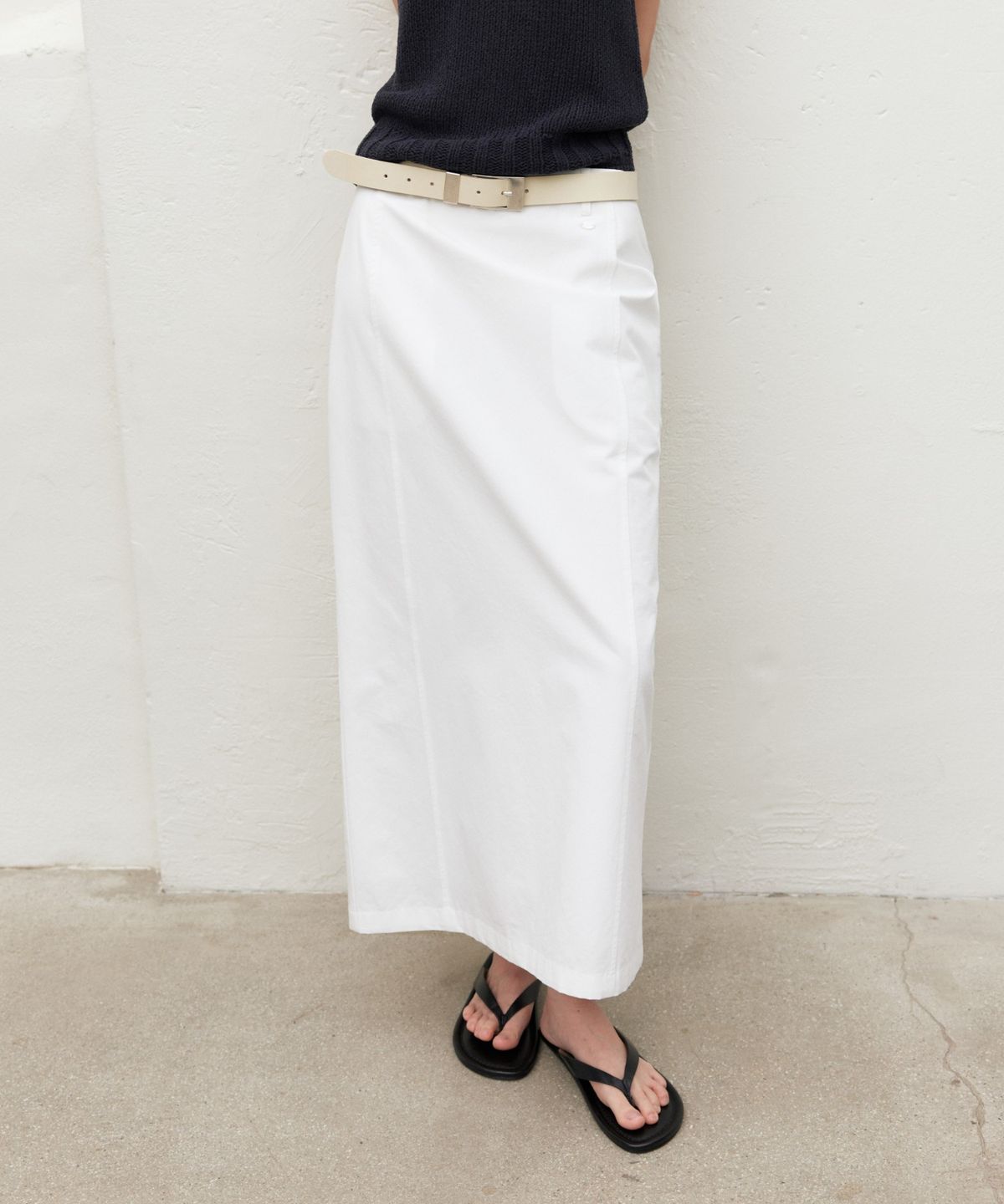 망고매니플리즈(MANGO MANY PLEASE) POUND COTTON SKIRT_IVORY